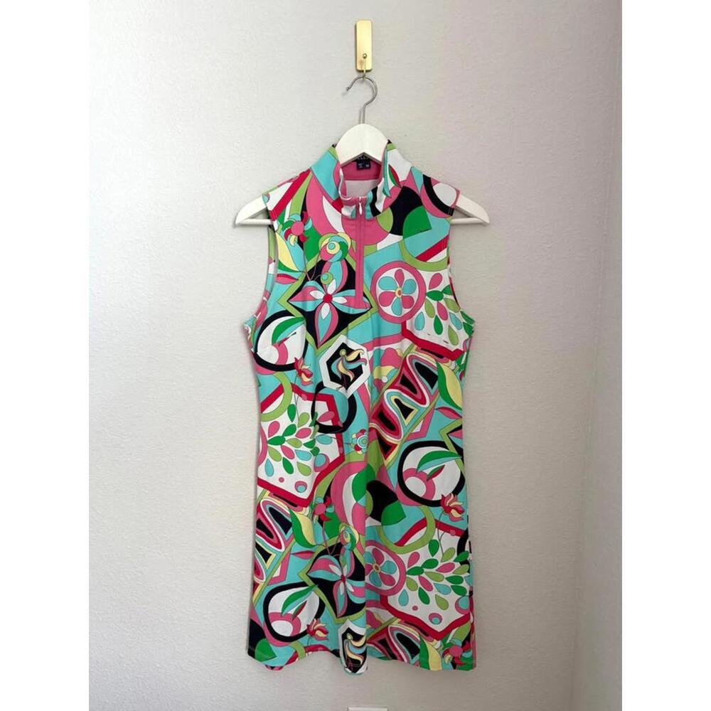 Melly M Women’s Preppy‎ Abstract Colorful Summer Athletic Dress Sz M